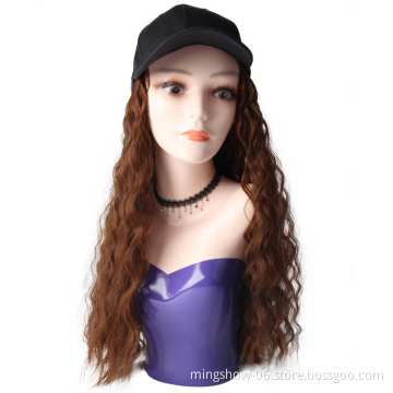 Promotion price synthetic hair baseball cap wig,braided wigs,female fiber hair on sale